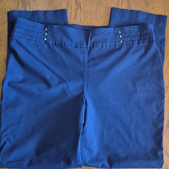 JM Collection Pants - JM Collection Navy Pants with Stud Accents
